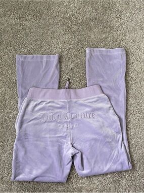 Juicy Couture Lavender Velour Track Pants with Embroidered Logo